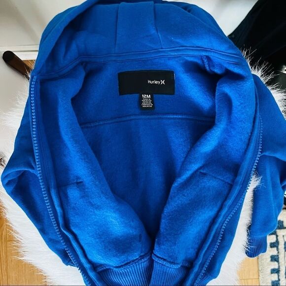 HURLEY NIKE ICONIC FLEECE ZIP HOODIE JACKET, FULL ZIP, Blue, 12 Months, NWT - Picture 8 of 11